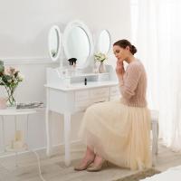 tocador de Maquillaje, Estilo Vintage, Espejo Giratorio, Taburete Acolchado, 4 cajones, Elegante, Muebles Dormitorio, tocador con Espejo, Espejo Maquillaje, tocadores de Maquillaje - details 43