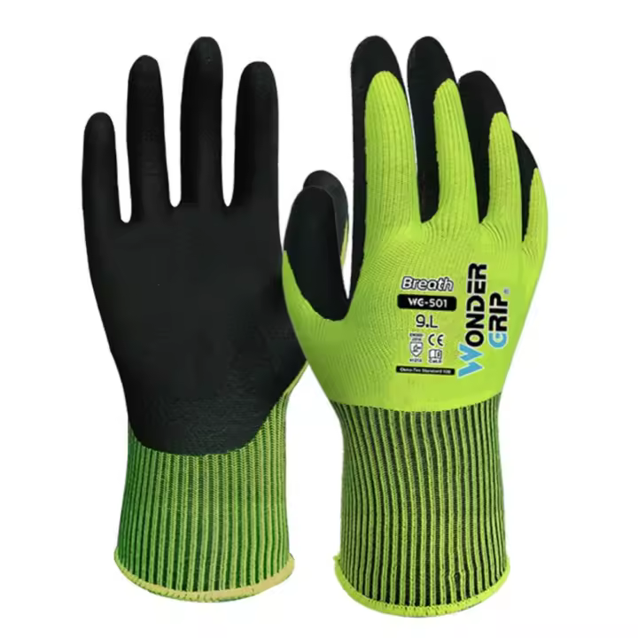 Guantes de seguridad Wonder Grip para construcción, antideslizantes, rápidos, para trabajo en jardín, protección recubierta de látex, guantes gruesos para podar rosas - 1