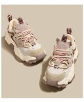 Zapatos deportivos de suela gruesa informales transpirables de cuero genuino para mujer que mejoran la altura - details 1