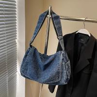 Mochila Messenger de Denim de Gran Capacidad Estilo Casual para Parejas, Correa Ajustable, Cierre de Cremallera, Lavable a Mano, Bolsos de Viaje para Ocasiones Casuales - details 4