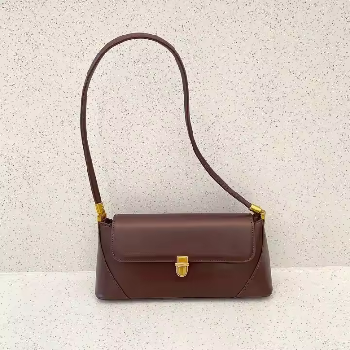 Bolso de hombro de cuero de PU para mujer, bolso pequeño, color sólido, de moda - 1