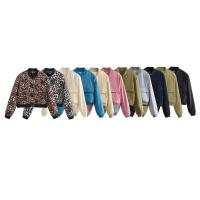 BUNO-Chaqueta Bomber de manga larga de Color liso para mujer, abrigo Vintage con cremallera a la moda, Tops, chaquetas básicas holgadas elegantes para mujer - details 1