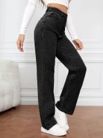 Vaqueros de cintura alta para mujer, pantalones rectos de pierna ancha - details 7