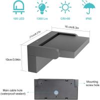 Lámpara LED de Pared de 24W para Exterior Interior IP65, Luz de Pared Ajustable, Moderno Apliques de Pared Aluminio para Entrada Jardines Pasillo Sala, Blanco Cálido 2700K-3000K, Bronce - details 64