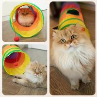 Túnel plegable para gatos, artículos para mascotas, túnel de juego, cubo de perforación transpirable, papel resistente para uso en interiores - details 1