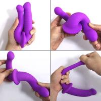 Leten U forma grande realista consolador vagina anal mujeres gay lesbianas doble extremo dong juguetes sexuales artificiales - details 4