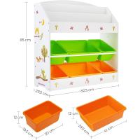 Estantería de Juguetes de 9 Cajones de Tela No Tejida Organizador Infantil para Sala de Juegos de Guardería Marco de Madera Blanco - details 28