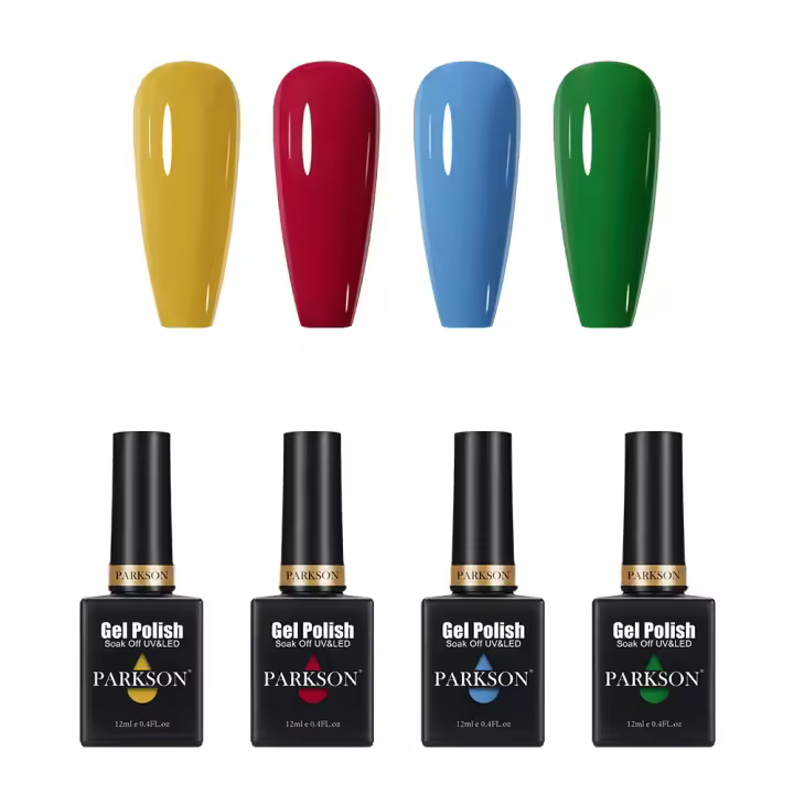 Parkson-Juego de 4 piezas de esmalte de uñas en Gel UV, barniz semipermanente híbrido para manicura, transparente, 12ml - 1