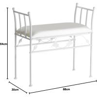 Banqueta pie de Cama de Metal Blanca de 64x68x30 cm - details 1