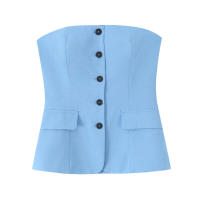 ZOCI- 2025 mujer moda Primavera Verano chaleco sin tirantes estilo conjuntos de Top Casual ajustado pantalones plisados de cintura alta trajes - details 2