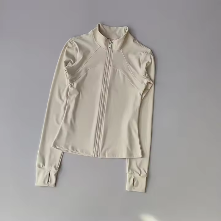 Traje de Yoga de Alta Gama Collar Alto Deportivo Abrigo Largo A prueba de viento para Correr y Entrenar Camisetas y Topes de China - 1