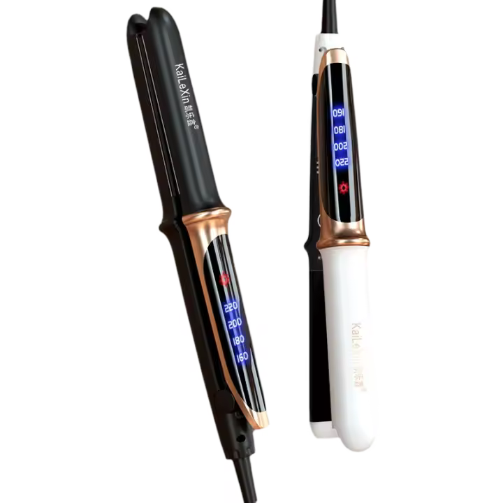 Plancha de pelo profesional 2 en 1, plancha plana para alisadores de cabello húmedos o secos, herramientas de peinado para rizos - 1