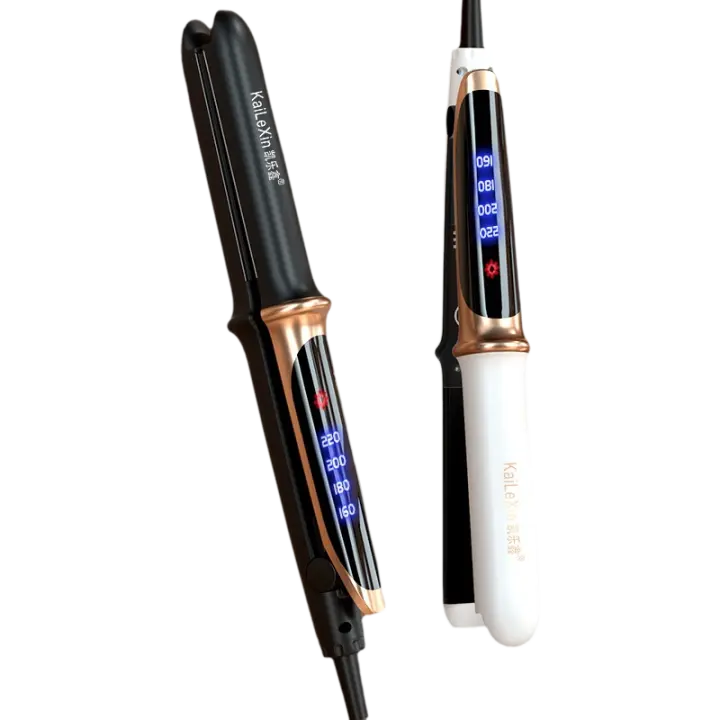 Plancha de pelo profesional 2 en 1, plancha plana para alisadores de cabello húmedos o secos, herramientas de peinado para rizos - 1