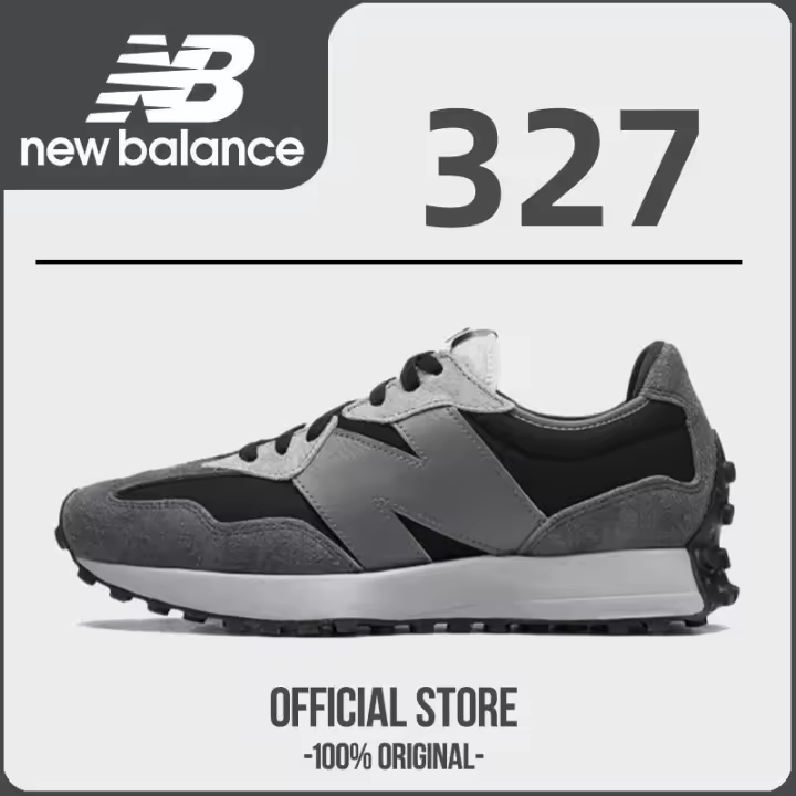 Venta caliente NB 327 Tela vintage, cuero acolchado, antideslizante, resistente al desgaste, ligero, zapatillas deportivas casuales de caña baja con apliques LETEN - 1