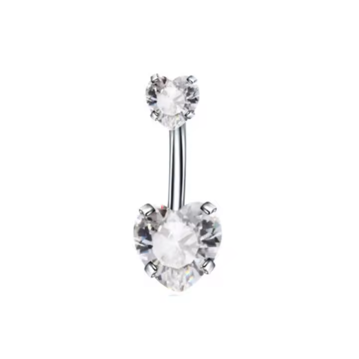 Juego de piercing de cristal para el ombligo, conjunto de Anillo para el ombligo, 14g, g23, de titanio, 6-10mm, 1 unidad - 1