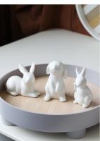 Figuritas de conejo de cerámica Kawaii, escultura de conejo de liebre, adornos de animales de jardín, decoración nórdica de Pascua para el hogar, decoración de la habitación - details 14