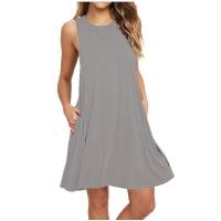 Vestido casual tipo camiseta para mujer, verano, con bolsillos, talla grande, estilo, vestido de playa, corte holgado y fluido. - details 2