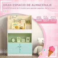 Estante de Libros para Niños Diseño de 3 Compartimentos y 2 Armarios Ideal para Escuela Dormitorio - details 3