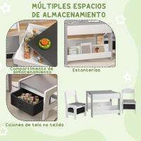 2 s Infantiles con s para Niños 2 en 1 con Pizarra Cajones de Tela Espacio de Almacenamiento para Guardería - details 4