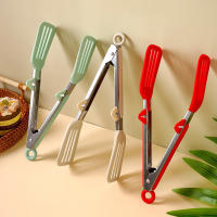 Pinzas de silicona de acero inoxidable para alimentos, pinza antiadherente de fácil limpieza para ensalada y barbacoa - details 7