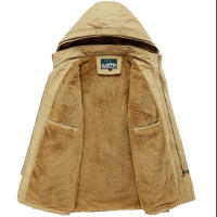 Abrigo grueso de lana para hombre, chaqueta con gorro extraíble, estilo medio y largo, Parkas cálidas a prueba de viento, invierno, novedad de 2024 - details 6