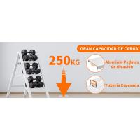 Escalera Taburete de aluminio Antideslizante Pedal plegable Acero para el hogar Amplia capacidad