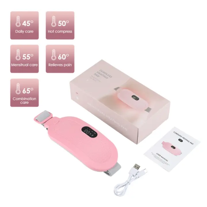 BIT Almohadilla de Calentamiento Eléctrica para Mujeres Dispositivo de Alivio del Dolor Menstrual Masajeador de Cramps Circulación de Sangre Cinturón Abdominal Calentador - 1