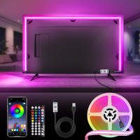 Tira de luz LED RGB COB 5V USB de XUNATA Flexible para decoración de habitaciones Iluminación lineal Control de voz Bluetooth Adecuada para TV - details 1
