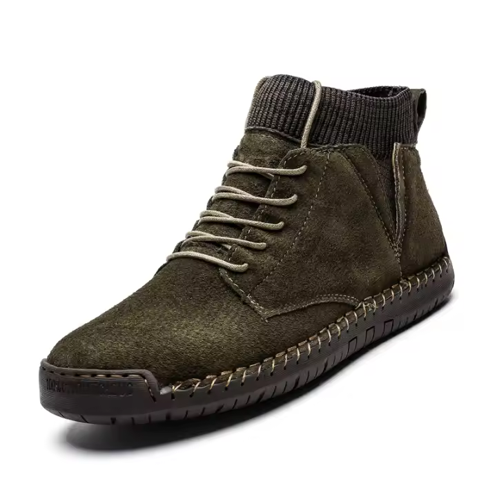Botas de ante informales con cordones para hombre, botines Chukka hechos a mano, botas altas para caminar al aire libre - 1