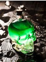 Botella de vidrio de alta calidad con forma de calavera de 750 ml, vaso de cerveza con cara de calavera de vino, vodka, whisky, tapa de café de madera - details 17