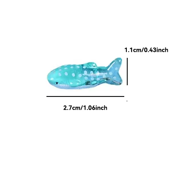Figura de tiburón azul manchado para decoración del hogar, modelo de ballena, pez dorado, Animal marino, Océano, pequeño, adorno de escritorio en miniatura, 1 a 10 piezas - 1