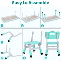 Mesa de Niños Ajustable en Altura Juego de Sillas de 4 Ideal para Jardín de Infantes y Habitación - details 8