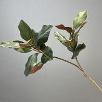 Planta de Magnolia Artificial grande, hojas de goma hechas a mano, rama de árbol de Magnolia simulada, 2 tenedores, plantas artificiales de 110cm - details 4