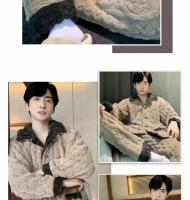 Conjuntos de pijamas informales de alta calidad para hombre, ropa de casa de franela gruesa para otoño e invierno, trajes de dormir de terciopelo Coral cálido a la moda para hombre - details 12