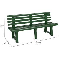 Banco de Jardín 3 Plazas 145x49x74cm Capacidad 240Kg Asiento Exterior Patio Terraza Verde - details 1