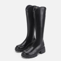 Nuevas Botas Altas De Punta Redonda Con Suela Gruesa Y Tacón Grueso Para Mujer, Botas Vaqueras Occidentales Para Mujer. - details 1