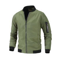Chaqueta Bomber de Moda Casual para Hombres Material de Poliéster Cierre de Cremallera - details 4