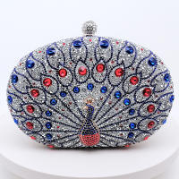 Nuevo bolso de cena con diamantes de pavo real, bolso de fiesta retro europeo y americano, bolso de vestir negro de gama alta - details 2