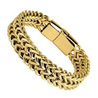 HNSP Joyería de acero inoxidable de 10 mm para hombre, cerradura oculta, pulsera, accesorios de tamaño 19/21/23 cm - details 6