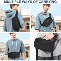 Cinturón de riñón grande negro para hombre, con correa estable, impermeable, ideal para caminar, trotar y velos. - details 4