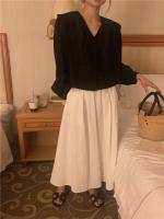Blusa de verano para mujer, camisa de primavera, blusa para mujer, Blusas largas de gasa, informales, elegantes, Vintage, de manga larga, holgada de gran tamaño, blanca - details 27
