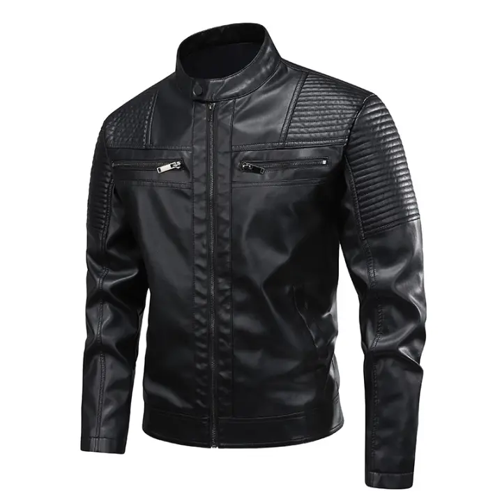 Chaqueta de Cuero Retro de Moda para Hombres Cómoda y Transpirable para Otoño-Invierno - 1