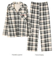 Pijamas 100% Algodón Estilo Casual para Hombre y Mujer Conjunto de 2 Piezas - details 15