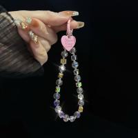 Con Clip, cuentas de cristal, cadena para teléfono, cordón corto antipérdida para teléfono móvil, colgante de teléfono con cuentas de amor, accesorios para llaves de coche - details 5