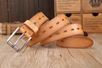 Cinturones de diseñador para hombre, piel de vaca auténtica de alta calidad, color marrón, de lujo,talla grande, 100% grano real - details 17