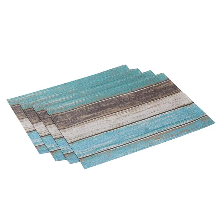 Tapete de mesa antideslizante de terileno, Mantel Individual de 45x30 CM, color Naranja/azul/marrón/verde/azul bebé, 1/4 piezas - 1