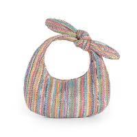 Bolso de mano para mujeres2025Nueva Bolsa de Mano de Paja con Lazo para Vacaciones de Verano, Clutch en Forma de Media Luna, Portátil Transfronterizo - details 1