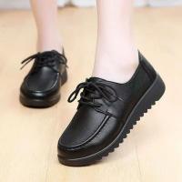 Zapatos De Trabajo Antideslizantes Para Mujer, calzado De Cuero negro, Cómodos Y Planos Y Suaves Para Comedor Y Cocina - details 1