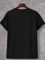 Camiseta de hombre 100% algodón con estampado gráfico 'TRUST NO ONE', camiseta casual de manga corta con cuello redondo, ropa masculina para el verano al aire libre - details 0