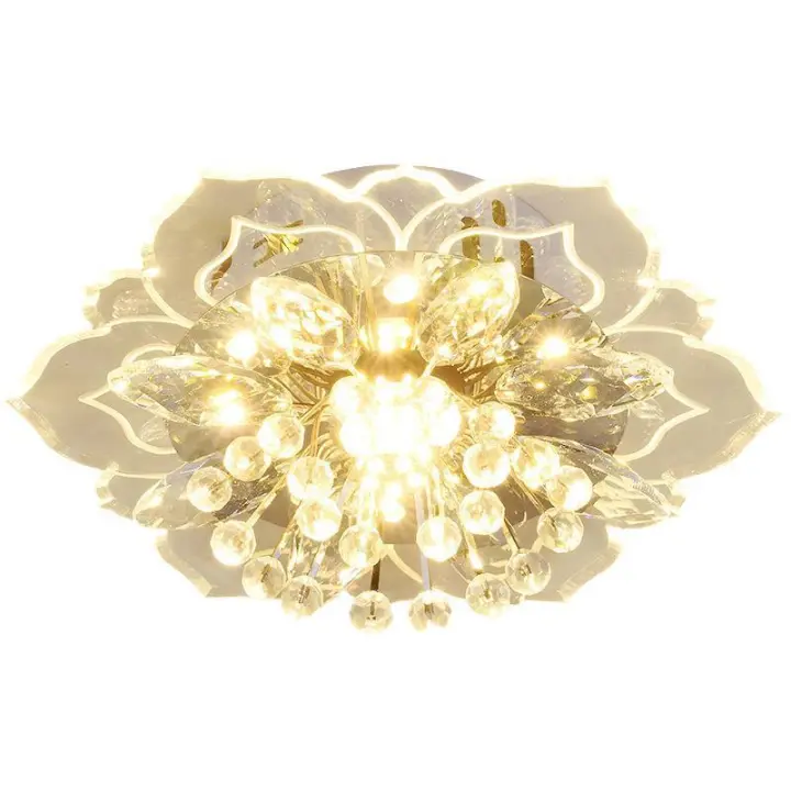 Luz LED de cristal para techo de pasillo, lámpara de flores de lujo para porche, balcón, sala de estar, dormitorio, cocina, decoración - 1